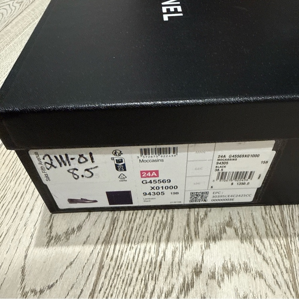 CHANEL women’s  Black Leather Slip-On Loafers - Picture 9 of 10